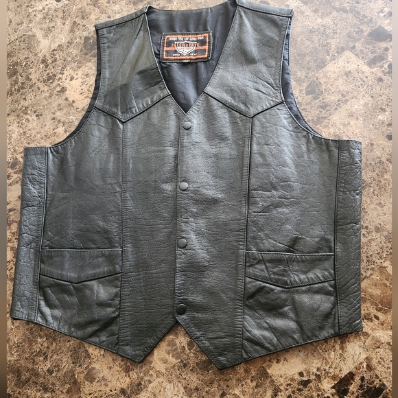 Classic Interstate Leather Originals Leather Biker Vest XL - Picture 2 of 4